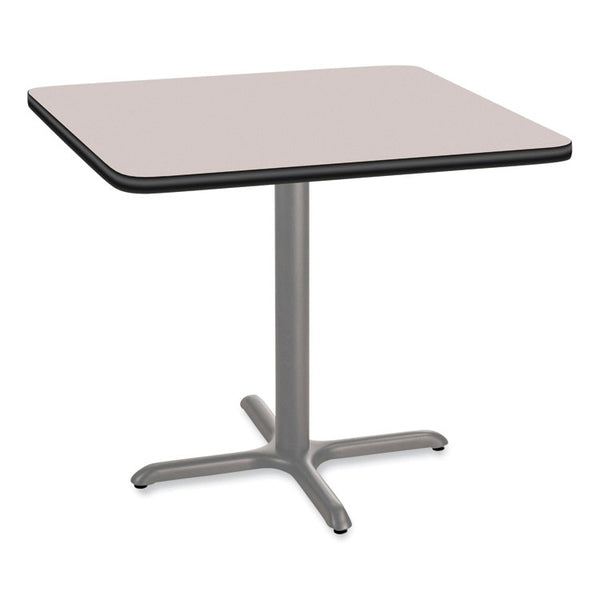 NPS® Cafe Table, 36w x 36d x 30h, Square Top/X-Base, Gray Nebula Top, Gray Base, Ships in 1-3 Business Days (NPSCG33636XD1GY) Each