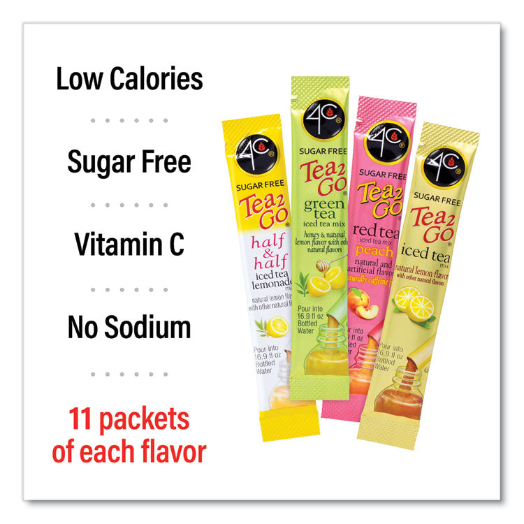 4C® Sugar-Free Iced Tea Mix Variety Pack, 3.16 oz Box, 44/Pack, Ships in 1-3 Business Days (GRR22002009)