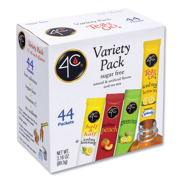 4C® Sugar-Free Iced Tea Mix Variety Pack, 3.16 oz Box, 44/Pack, Ships in 1-3 Business Days (GRR22002009)
