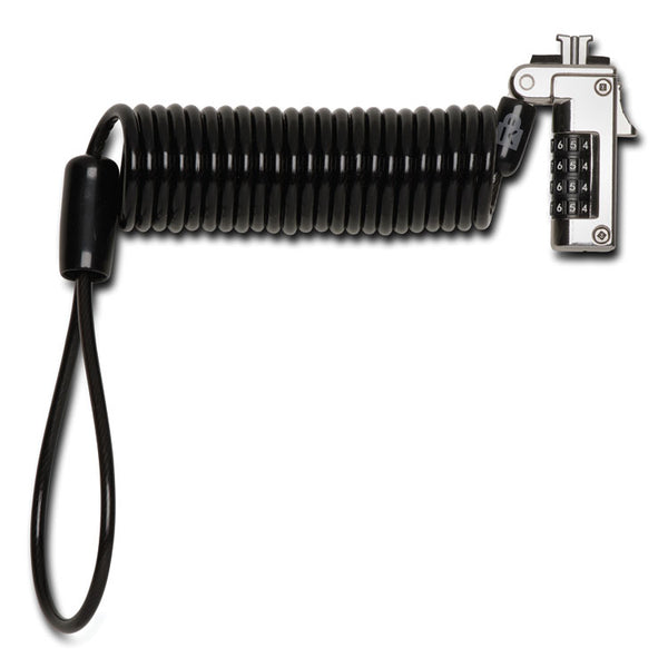 Kensington® Slim Portable Combination Lock for Standard Slot, 6 ft Carbon Steel Cable, Black/Silver (KMWK60625WW) Each