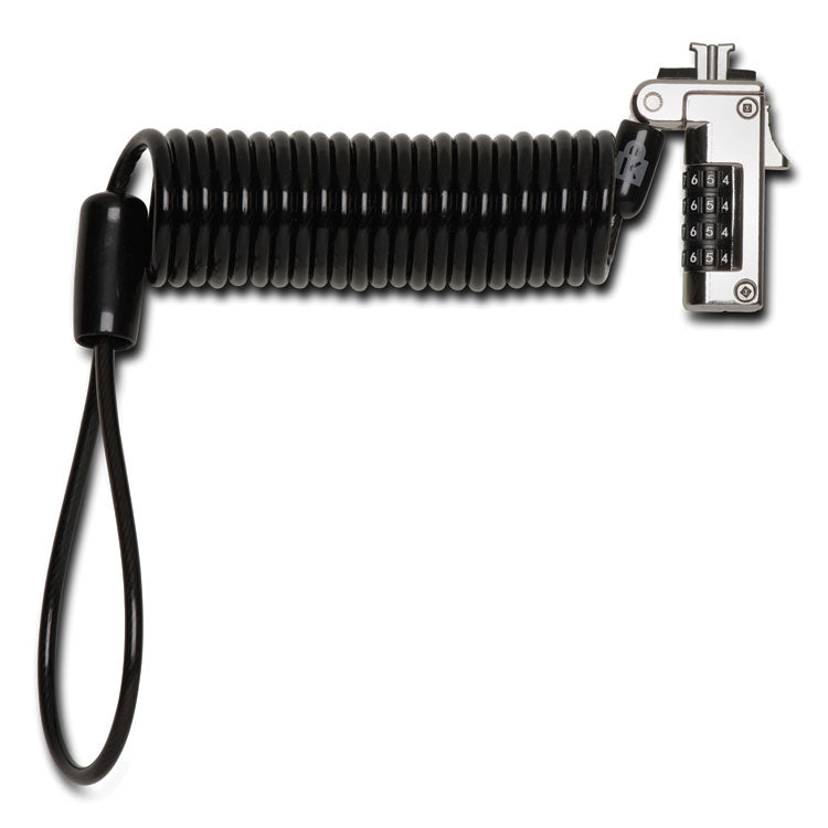 Kensington® Slim Portable Combination Lock for Standard Slot, 6 ft Carbon Steel Cable, Black/Silver (KMWK60625WW) Each