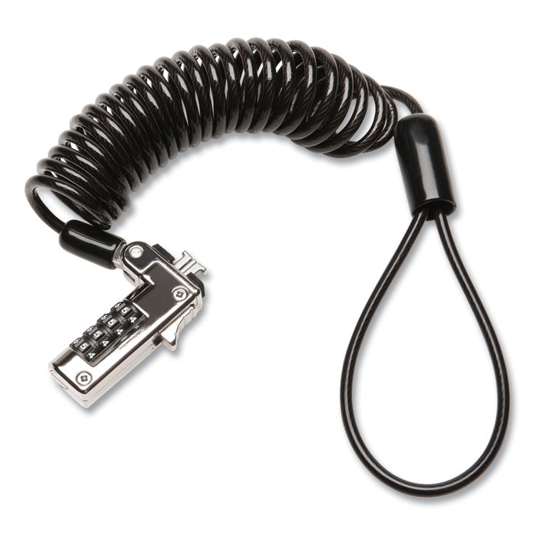 Kensington® Slim Portable Combination Lock for Standard Slot, 6 ft Carbon Steel Cable, Black/Silver (KMWK60625WW) Each