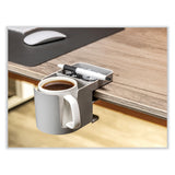 deflecto® Standing Desk Cup Holder Organizer, Two Sections, 3.94 x 7.04 x 3.54, Gray (DEF400000)