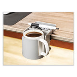 deflecto® Standing Desk Cup Holder Organizer, Two Sections, 3.94 x 7.04 x 3.54, Gray (DEF400000)