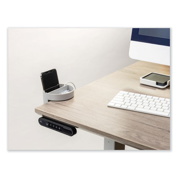 deflecto® Standing Desk Small Desk Organizer, Two Sections, 3.85 x 3.85 x 3.54, Gray (DEF400001)