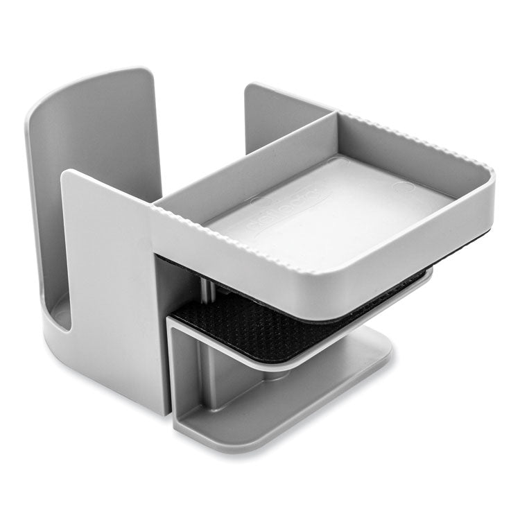 deflecto® Standing Desk Cup Holder Organizer, Two Sections, 3.94 x 7.04 x 3.54, Gray (DEF400000)