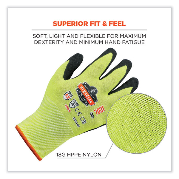 ergodyne® ProFlex 7021-CASE Hi-Vis Nitrile Coated CR Gloves, Lime, X-Large, 144 Pairs/Carton, Ships in 1-3 Business Days (EGO17865) Case of 144