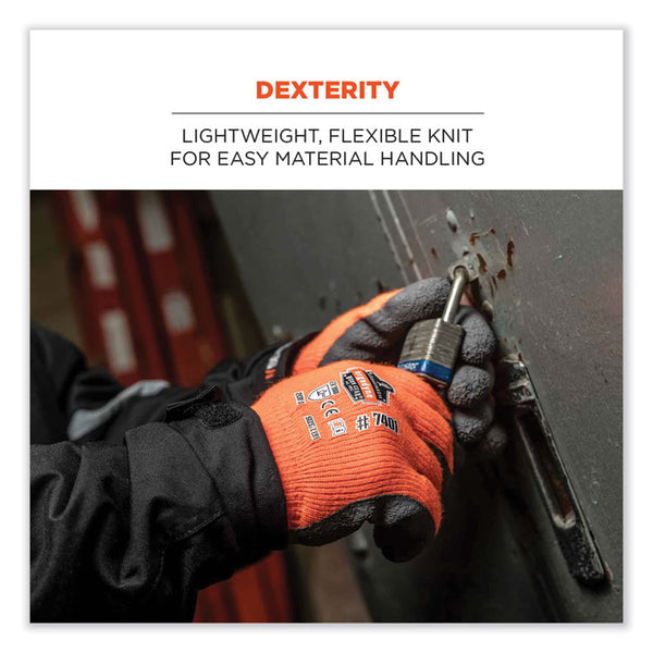 ergodyne® ProFlex 7401-CASE Coated Lightweight Winter Gloves, Orange, Medium, 144 Pairs/Carton, Ships in 1-3 Business Days (EGO17893) Case of 144