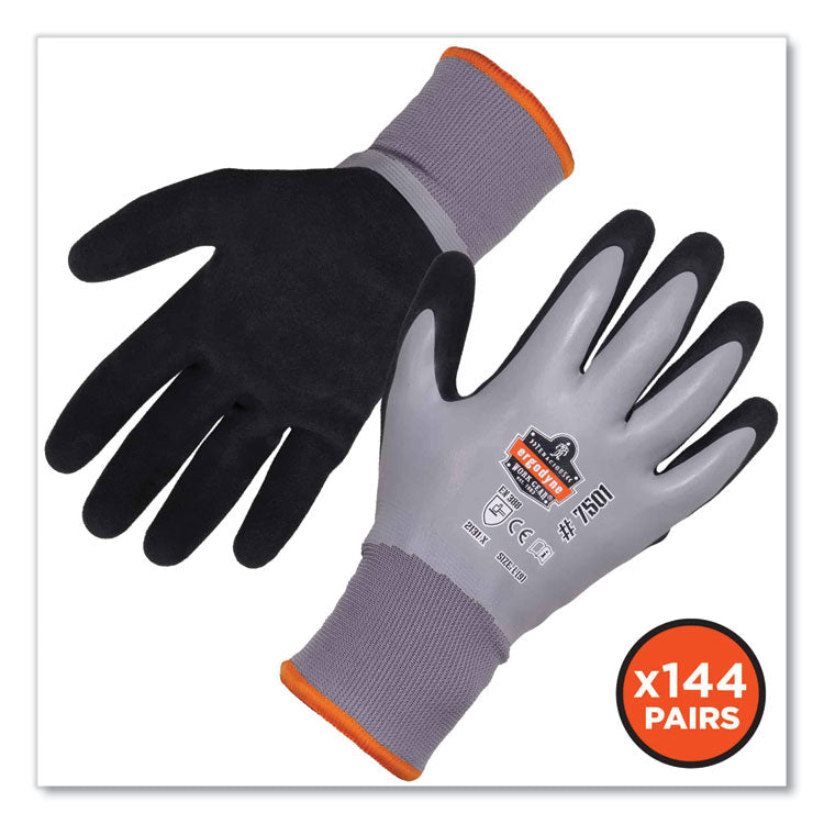 ergodyne® ProFlex 7501-CASE Coated Waterproof Winter Gloves, Gray, Large, 144 Pairs/Carton, Ships in 1-3 Business Days (EGO17934) Case of 144