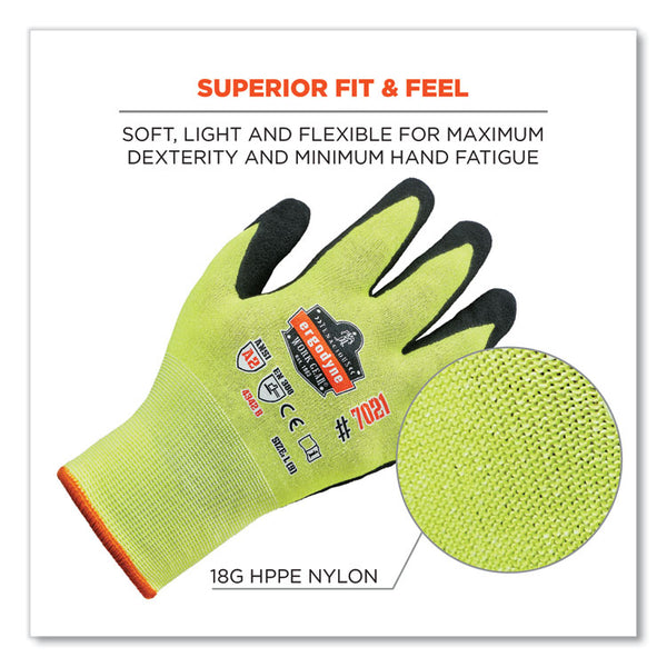 ergodyne® ProFlex 7021 Hi-Vis Nitrile-Coated CR Gloves, Lime, Small, Pair, Ships in 1-3 Business Days (EGO17962) 1 Pair
