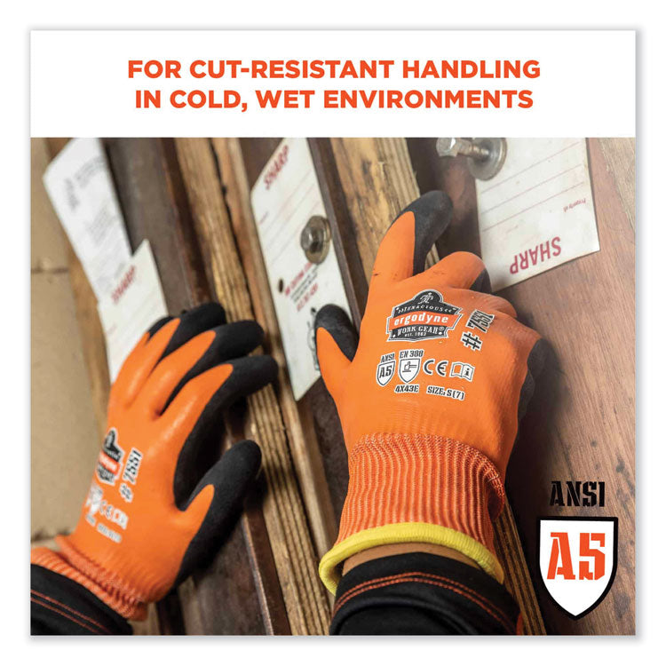 ergodyne® ProFlex 7551-CASE ANSI A5 Coated Waterproof CR Gloves, Orange, X-Large, 144 Pairs/Carton, Ships in 1-3 Business Days (EGO17995) Case of 144