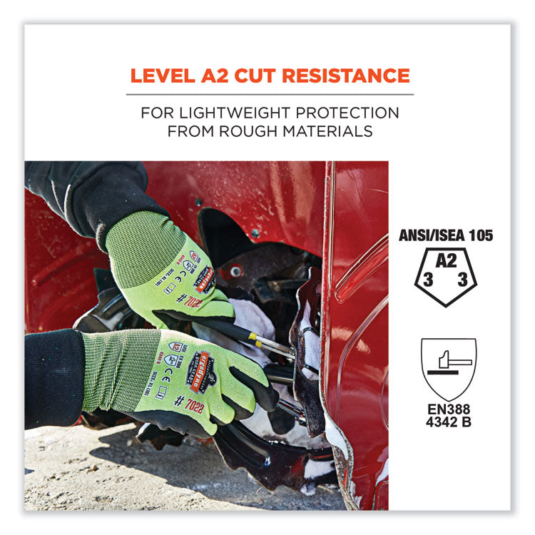 ergodyne® ProFlex 7022 ANSI A2 Coated CR Gloves DSX, Lime, Small, Pair, Ships in 1-3 Business Days (EGO17972) 1 Pair