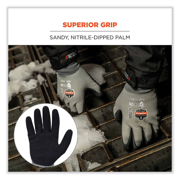 ergodyne® ProFlex 7501-CASE Coated Waterproof Winter Gloves, Gray, Small, 144 Pairs/Carton, Ships in 1-3 Business Days (EGO17932) Case of 144