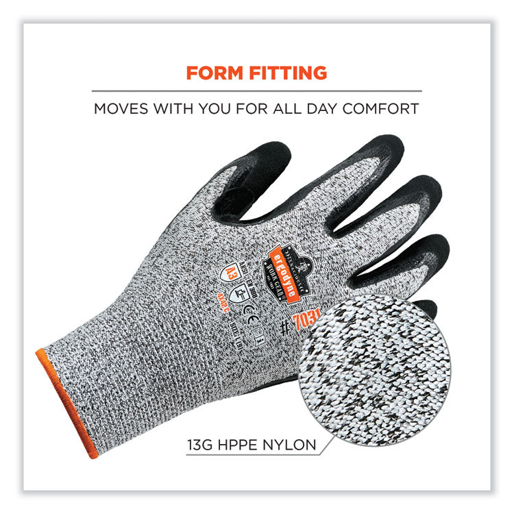 ergodyne® ProFlex 7031-CASE ANSI A3 Nitrile-Coated CR Gloves, Gray, X-Large, 144 Pairs/Carton, Ships in 1-3 Business Days (EGO17885) Case of 144