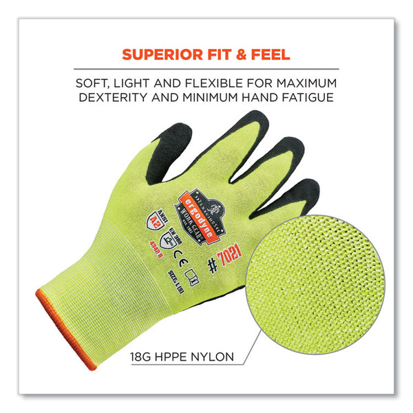 ergodyne® ProFlex 7021 Hi-Vis Nitrile-Coated CR Gloves, Lime, Medium Pair, Ships in 1-3 Business Days (EGO17963) 1 Pair