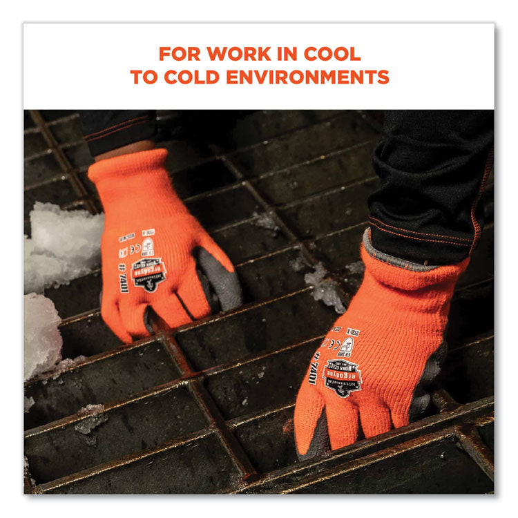 ergodyne® ProFlex 7401-CASE Coated Lightweight Winter Gloves, Orange, Medium, 144 Pairs/Carton, Ships in 1-3 Business Days (EGO17893) Case of 144