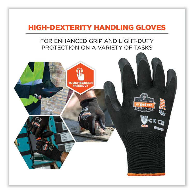ergodyne® ProFlex 7001 Nitrile-Coated Gloves, Black, X-Large, Pair, Ships in 1-3 Business Days (EGO17955) 1 Pair