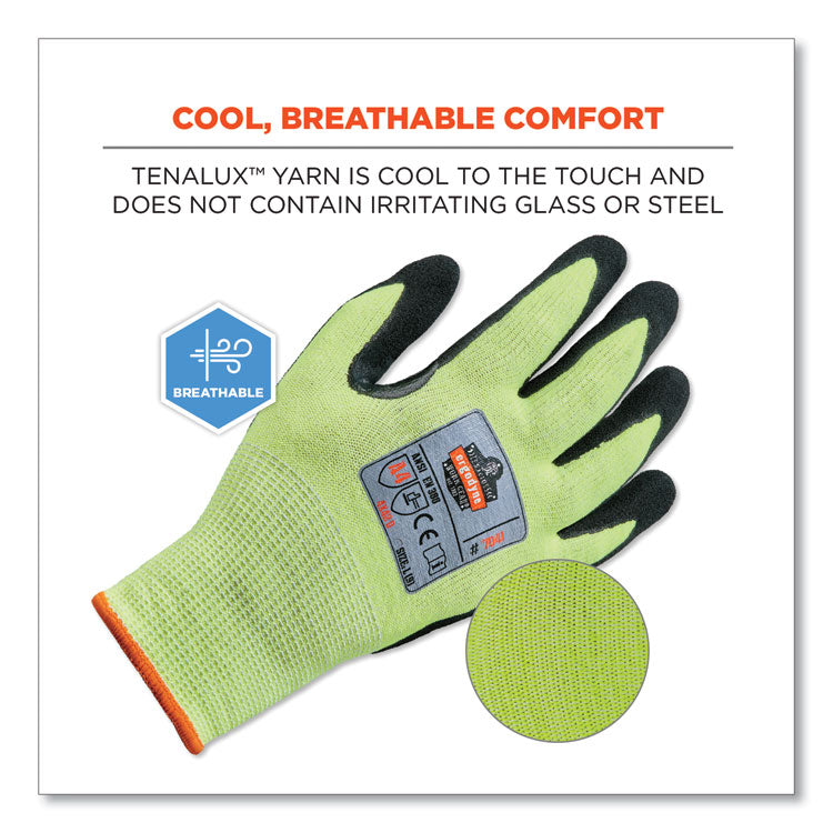 ergodyne® ProFlex 7041-CASE ANSI A4 Nitrile Coated CR Gloves, Lime, X-Large, 144 Pairs/Carton, Ships in 1-3 Business Days (EGO17825) Case of 144