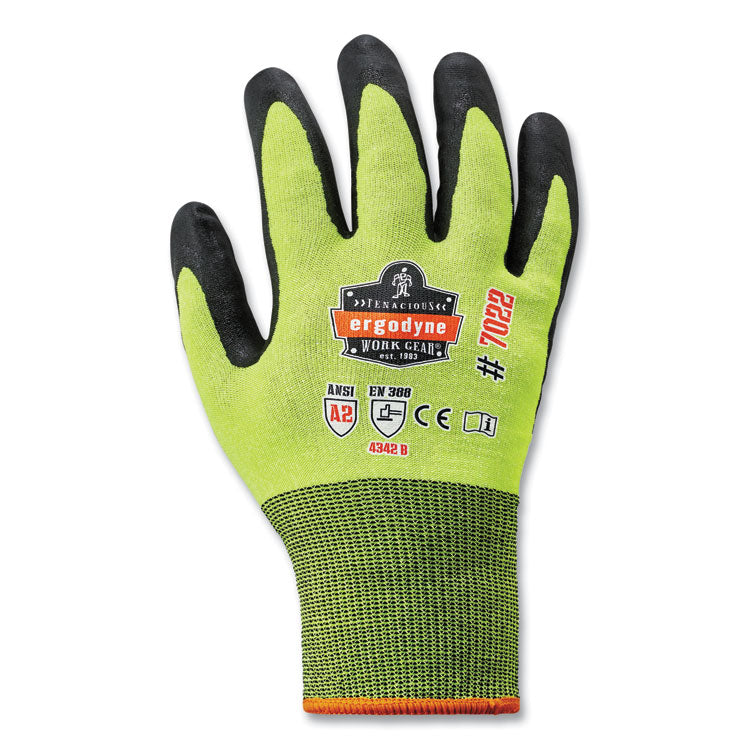 ergodyne® ProFlex 7022 ANSI A2 Coated CR Gloves DSX, Lime, Medium, Pair, Ships in 1-3 Business Days (EGO17973) 1 Pair