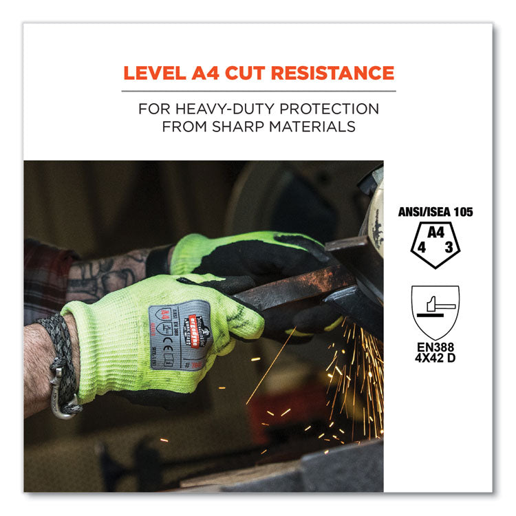 ergodyne® ProFlex 7041-CASE ANSI A4 Nitrile Coated CR Gloves, Lime, Medium, 144 Pairs/Carton, Ships in 1-3 Business Days (EGO17823) Case of 144