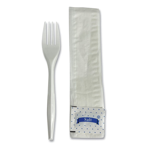 Boardwalk® Three-Piece Utensil Set, Fork/Napkin/Salt Packet, White, 500/Carton (BWK3KITMW) Case of 500