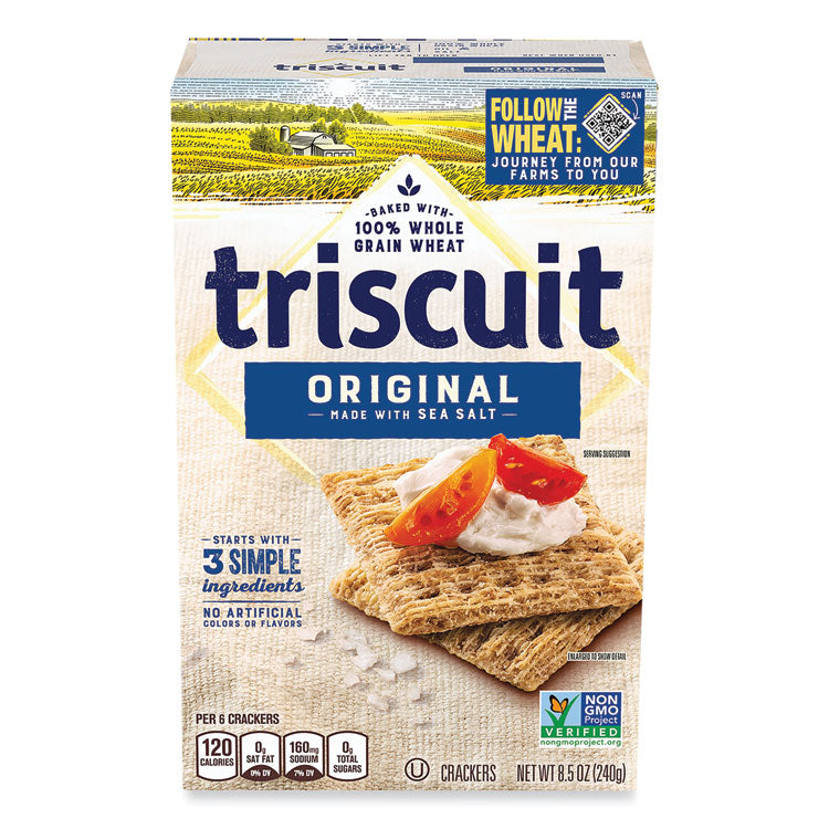 Triscuit Crackers Original with Sea Salt, 8.5 oz Box, 4 Boxes/Pack, Ships in 1-3 Business Days (GRR22002004) Each