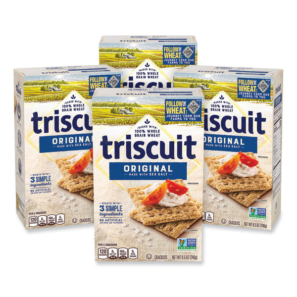 Triscuit Crackers Original with Sea Salt, 8.5 oz Box, 4 Boxes/Pack, Ships in 1-3 Business Days (GRR22002004)