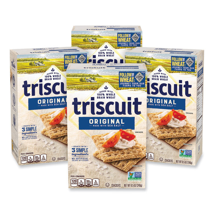 Triscuit Crackers Original with Sea Salt, 8.5 oz Box, 4 Boxes/Pack, Ships in 1-3 Business Days (GRR22002004) Each