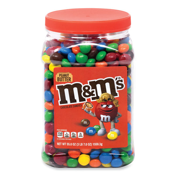 M & M's® Peanut Butter Milk Chocolate Candy Jar, 55 oz Jar, Ships in 1-3 Business Days (GRR22002034) Each