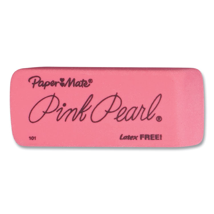 Paper Mate® Pink Pearl Eraser, For Pencil Marks, Rectangular Block, Large, Pink, 3/Pack (PAP70501)