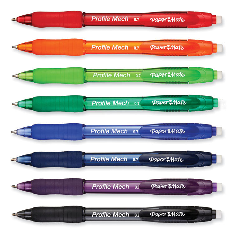 Paper Mate® Profile Mechanical Pencils, 0.7 mm, HB (#2), Black Lead, Assorted Barrel Colors, 8/Pack (PAP2105705)