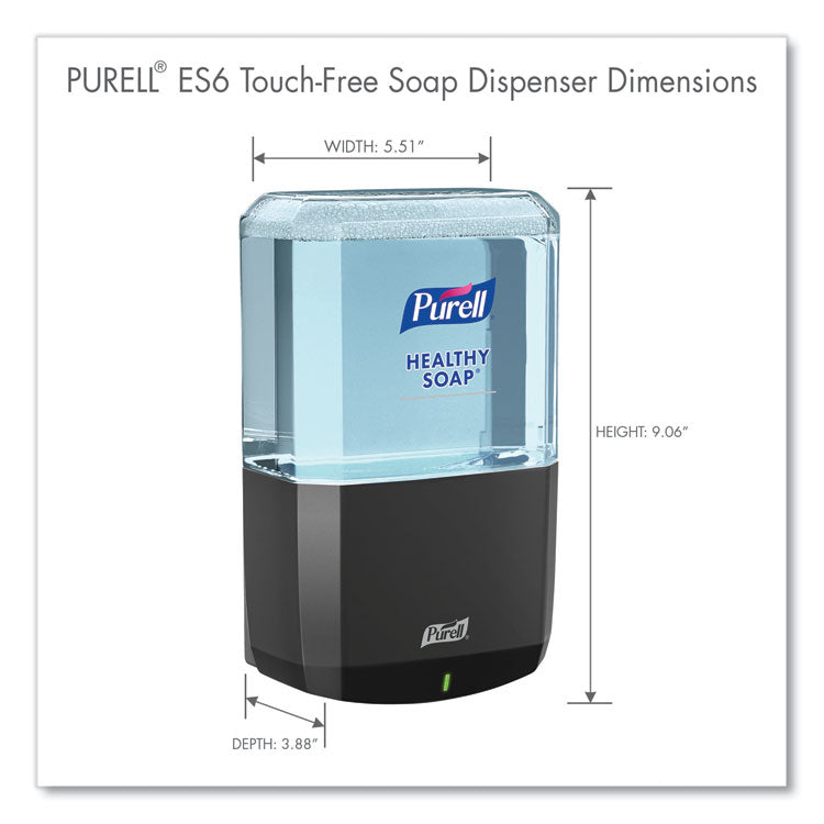 PURELL® ES6 Soap Touch-Free Dispenser, 1,200 mL, 5.25 x 8.8 x 12.13, Graphite (GOJ643401) Each