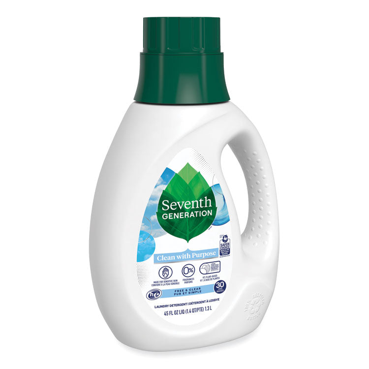 Seventh Generation® Natural Liquid Laundry Detergent, Fragrance Free, 45 oz Bottle, 6/Carton (SEV45066CT) Case of 6