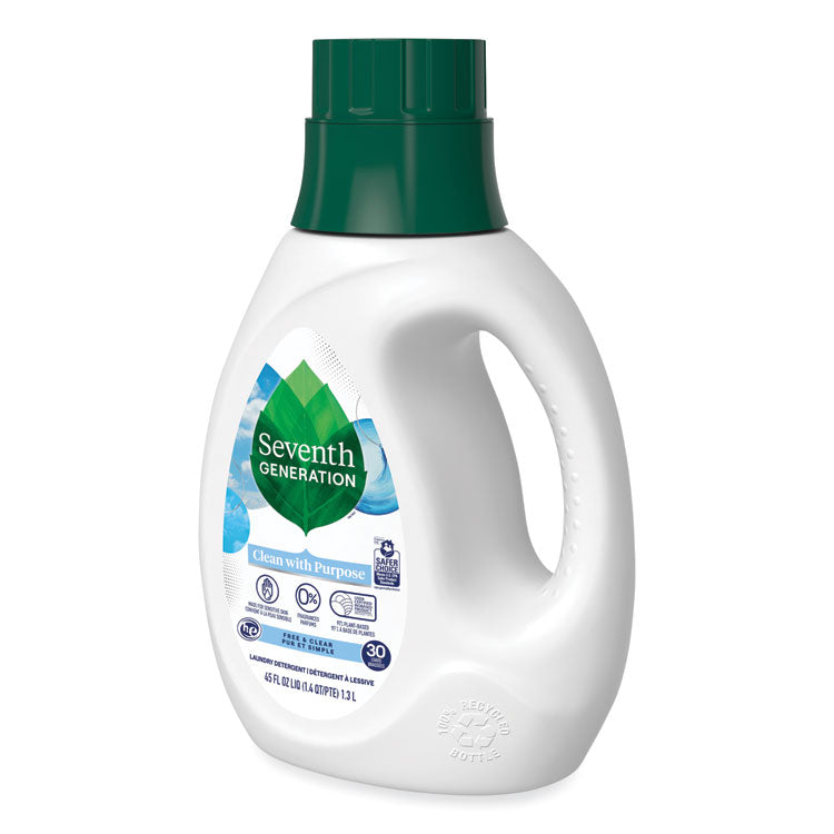 Seventh Generation® Natural Liquid Laundry Detergent, Fragrance Free, 45 oz Bottle, 6/Carton (SEV45066CT) Case of 6