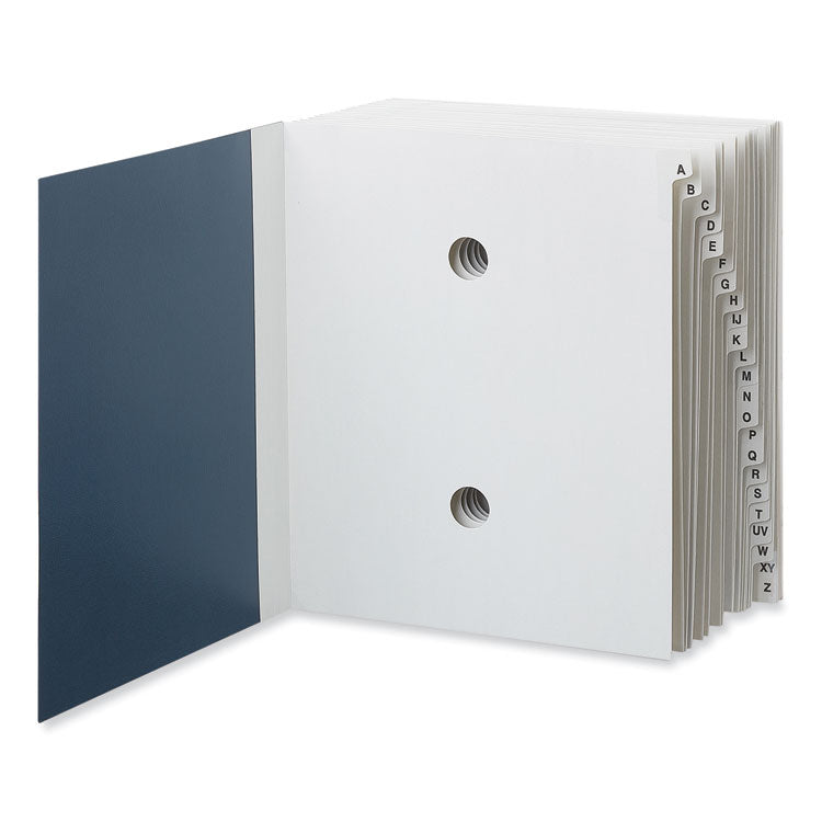 Universal® Expanding Desk File, 20 Dividers, Alpha Index, Letter Size, Blue Cover (UNV30540)