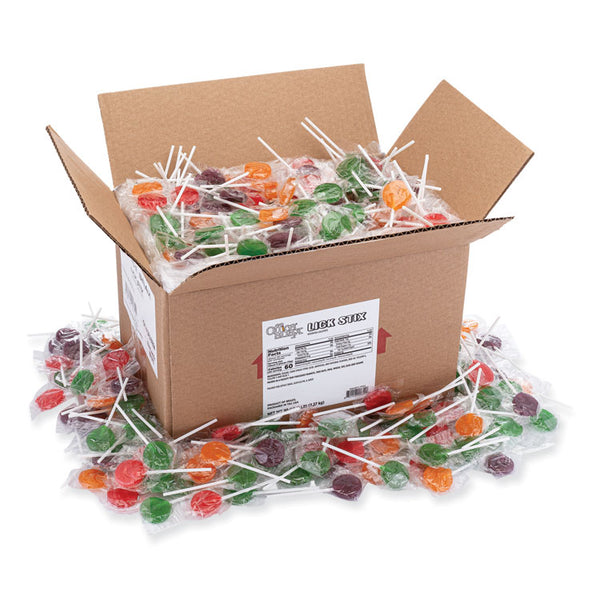 Office Snax® Lick Stix Suckers, Randomly Assorted Flavors, 5 lb Bag (OFX00654)