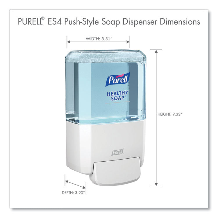 PURELL® ES4 Soap Push-Style Dispenser, 1,200 mL, 4.88 x 8.8 x 11.38, White (GOJ503001) Each