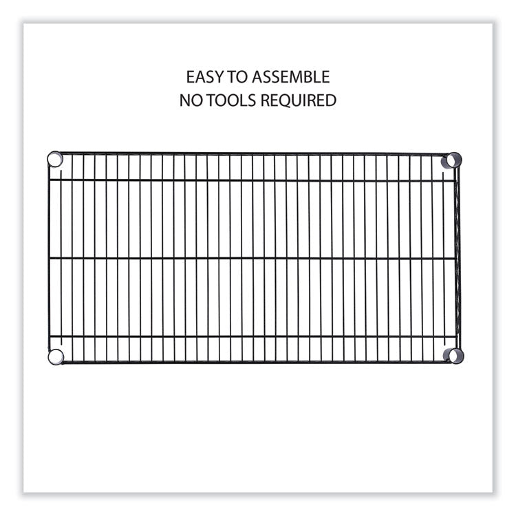 Alera® 5-Shelf Wire Shelving Kit with Casters and Shelf Liners, 36w x 18d x 72h, Black Anthracite (ALESW653618BA)