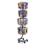 Safco® Wire Rotary Display Racks, 32 Compartments, 15w x 15d x 60h, Charcoal (SAF4128CH)