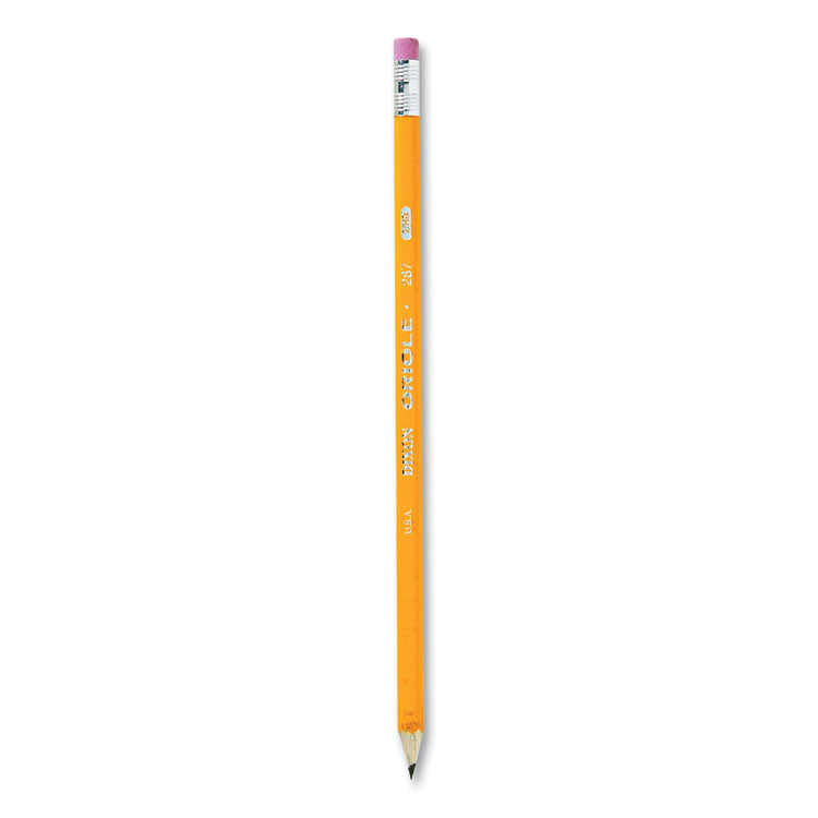 Dixon® Oriole Presharpened Pencils, HB (#2), Black Lead, Yellow Barrel, Dozen (DIX12886)