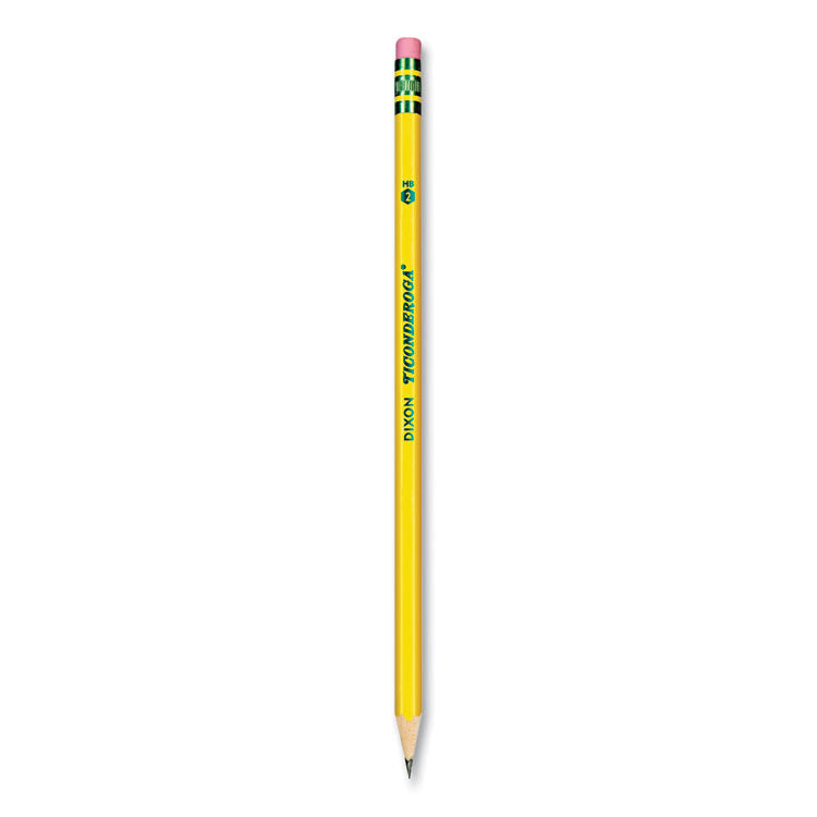 Ticonderoga® Pre-Sharpened Pencil, HB (#2), Black Lead, Yellow Barrel, Dozen (DIX13806)