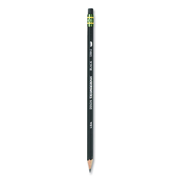 Ticonderoga® Pencils, HB (#2), Black Lead, Black Barrel, Dozen (DIX13953)
