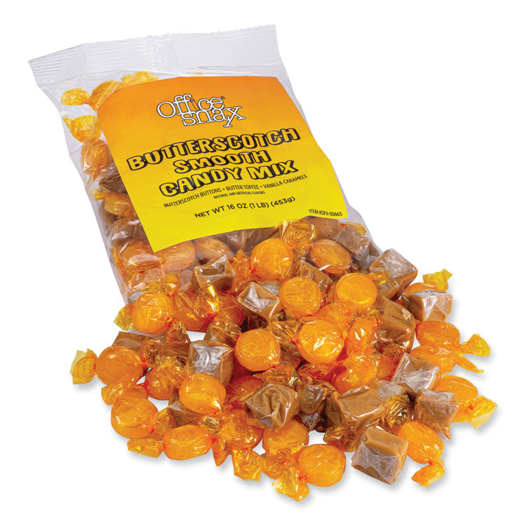 Office Snax® Candy Assortments, Butterscotch Smooth Candy Mix, 1 lb Bag (OFX00665) Each