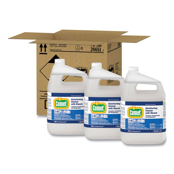Comet® Disinfecting Cleaner w/Bleach, 1 gal Bottle, 3/Carton (PGC24651CT)