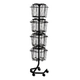 Safco® Wire Rotary Display Racks, 16 Compartments, 15w x 15d x 60h, Charcoal (SAF4139CH) Each
