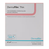 DermaFilm® Thin Hydrocolloid Dressing Film Backing 4 X 4 Inch Square Hydrocolloid / Film (583419_BX) 10/BX