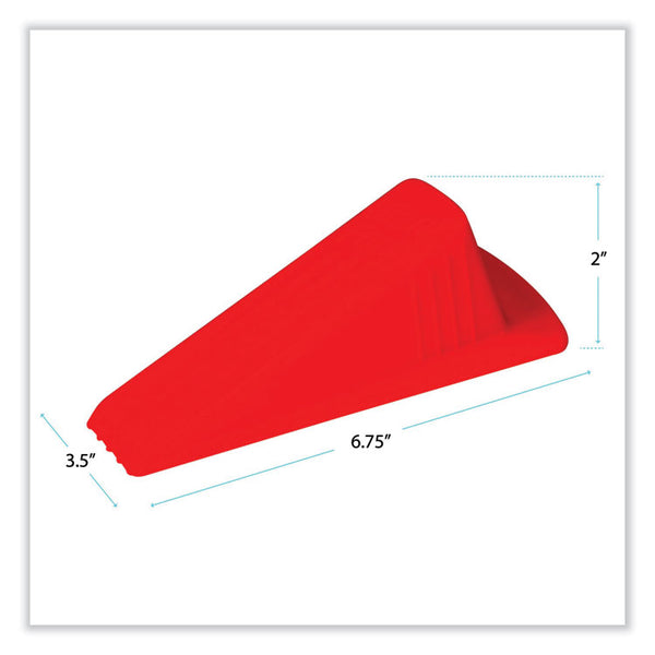 Master Caster® Giant Foot Doorstop, No-Slip Rubber Wedge, 3.5w x 6.75d x 2h, Safety Orange (MAS00965) Each