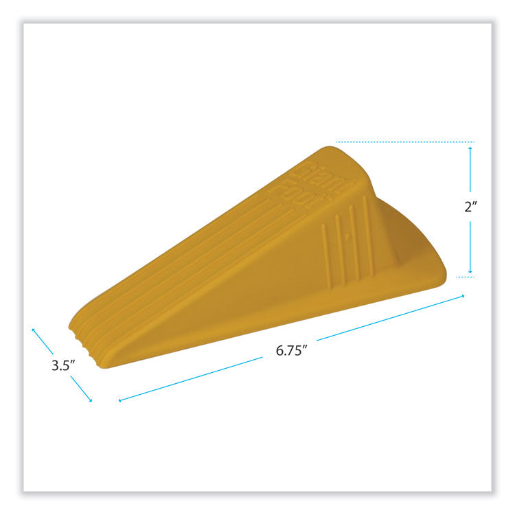 Master Caster® Giant Foot Doorstop, No-Slip Rubber Wedge, 3.5w x 6.75d x 2h, Safety Yellow (MAS00966) Each