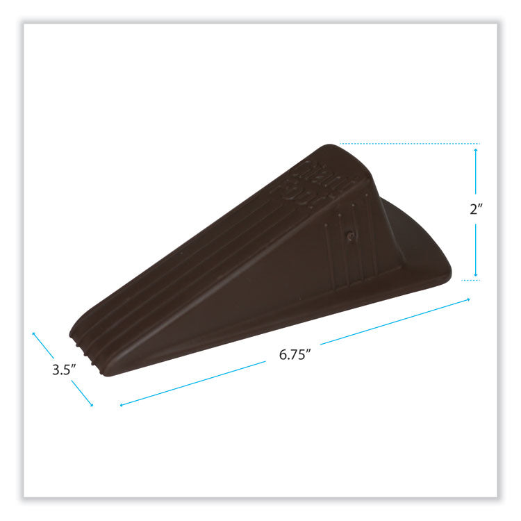 Master Caster® Giant Foot Doorstop, No-Slip Rubber Wedge, 3.5w x 6.75d x 2h, Brown, 2/Pack (MAS00969) Pack of 2