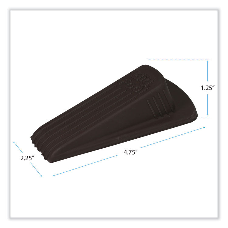 Master Caster® Big Foot Doorstop, No Slip Rubber Wedge, 2.25w x 4.75d x 1.25h, Brown (MAS00920) Each